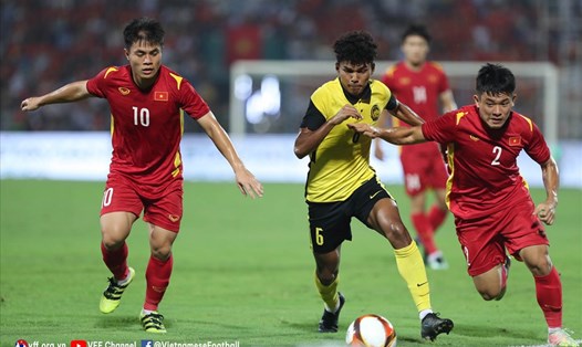 U23 Việt Nam trong chiến thắng trước U23 Malaysia ở SEA Games 31. Ảnh: VFF