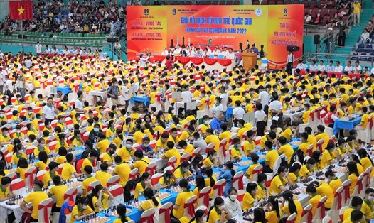 Giải Vô địch Cờ vua trẻ Quốc gia 2022 tổ chức tại Bà Rịa - Vũng Tàu thu hút hơn 1.100 kỳ thủ tham dự. Ảnh: T.A