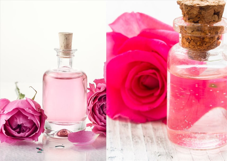 Nước hoa hồng có thể kết hợp với nhiều thực phẩm khác để điều trị quầng thâm mắt. Đồ họa: Doãn Hằng