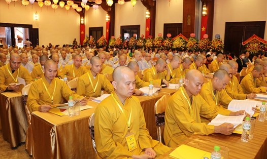 Các đại biểu tham dự Đại hội đại biểu Phật giáo tỉnh Ninh Bình lần thứ VII, nhiệm kỳ 2022-2027. Ảnh: NT