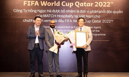 Lễ công bố đơn vị phân phối độc quyền các gói sản phẩm chính thức của FIFA World Cup Qatar 2022 tại Việt Nam. Ảnh: VFF