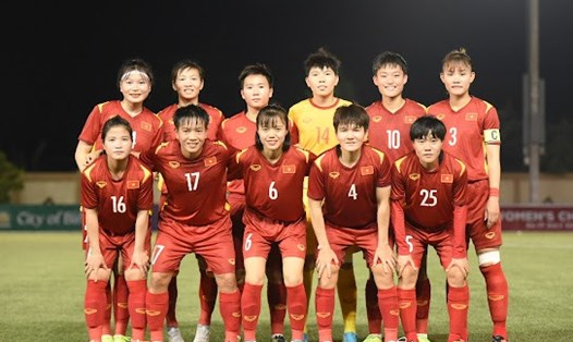 Đội tuyển nữ Việt Nam xếp nhì bảng do thua tuyển nữ Myanmar về hiệu số bàn thắng bại. Ảnh: VFF