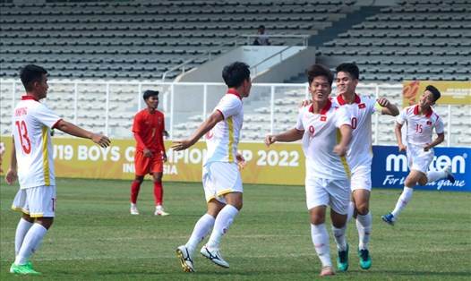 U19 Việt Nam đứng trước cơ hội lớn để giành vé vào bán kết Giải U19 Đông Nam Á lần đầu tiên sau 3 lần bị loại gần đây nhất. Ảnh: VFF