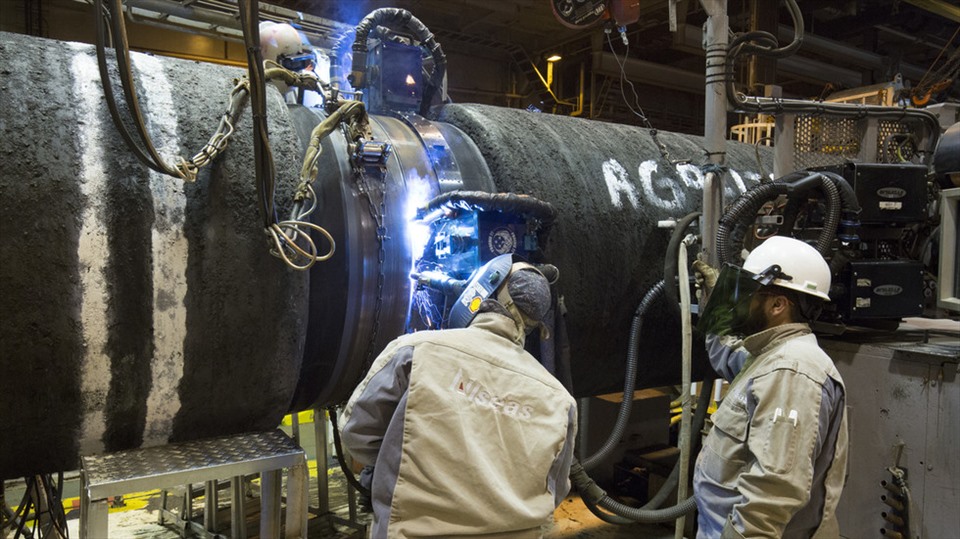Đường ống Nord Stream 2 dẫn khí đốt từ Nga sang Đức đã xây xong nhưng chưa hoạt động vì Berlin chưa cấp phép. Ảnh: AFP