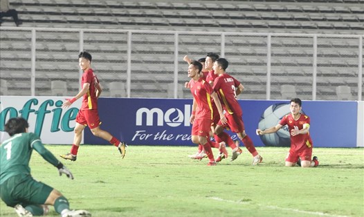Bàn thắng giúp U19 Việt Nam có được 1 điểm quan trọng trước U19 Thái Lan. Ảnh: VFF