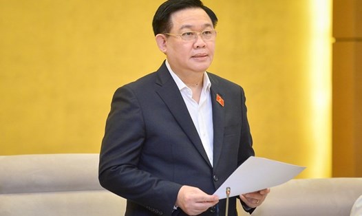 Chủ tịch Quốc hội Vương Đình Huệ phát biểu khai mạc phiên họp thứ 13 của Ủy ban Thường vụ Quốc hội. Ảnh: QH