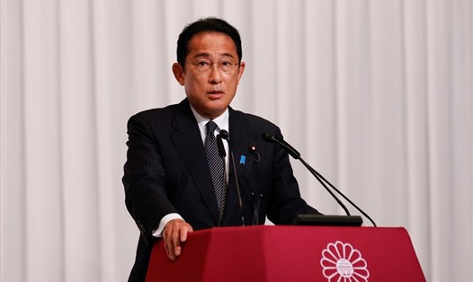 Thủ tướng Nhật Bản Kishida Fumio - lãnh đạo Đảng Dân chủ Tự do (LDP) phát biểu trong cuộc họp báo ngày 11.7 sau cuộc bầu cử Thượng viện. Ảnh: AFP