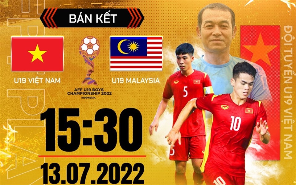 Link xem trực tiếp U19 Việt Nam vs U19 Malaysia, bán kết U19 Đông Nam Á