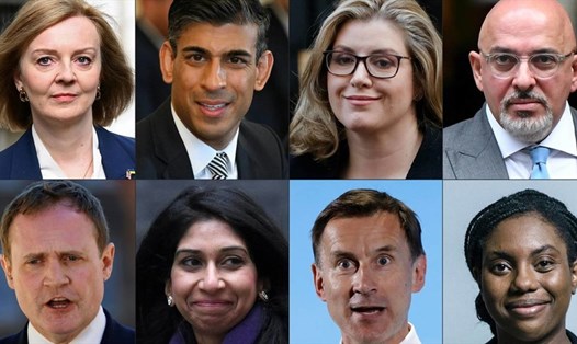 Tám ứng viên cạnh tranh chức Thủ tướng Anh. Ảnh: AFP