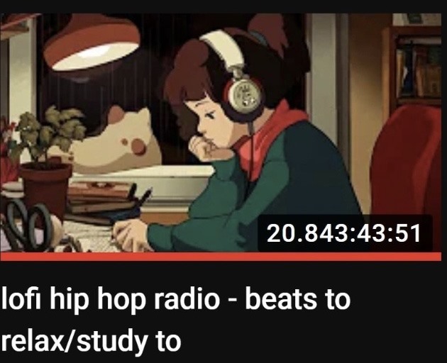 Hình ảnh Lofi Girl quen thuộc đối với những người thích vừa nghe nhạc trên Youtube vừa làm việc trong suốt hai năm qua. Ảnh chụp màn hình
