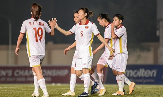 Tuyển nữ Việt Nam đã có vé vào bán kết sớm 1 vòng đấu. Ảnh: VFF.