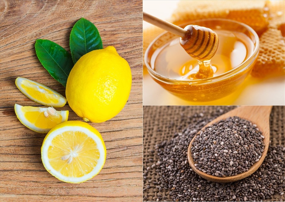 Hướng dẫn pha thức uống hạt chia, chanh, mật ong giảm mỡ bụng