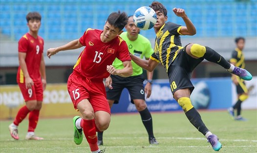 U19 Việt Nam (áo đỏ) đã không thể có lần thứ sáu vào chung kết giải U19 Đông Nam Á. Ảnh: VFF