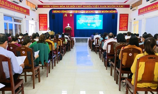 LĐLĐ quận Ngũ Hành Sơn, Đà Nẵng tổ chức Lớp bồi dưỡng lý luận chính trị và nghiệp vụ cho cán bộ Công đoàn cơ sở năm 2022. Ảnh: NHS