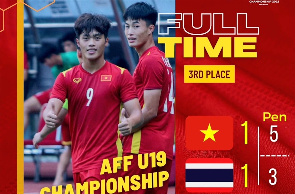 U19 Việt Nam thắng U19 Thái Lan trên chấm 11m, giành hạng 3 U19 Đông Nam Á 2022