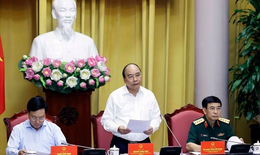 Chủ tịch nước Nguyễn Xuân Phúc, Trưởng ban Chỉ đạo xây dựng Đề án phát biểu tại Phiên họp. Ảnh: Thống Nhất/TTXVN