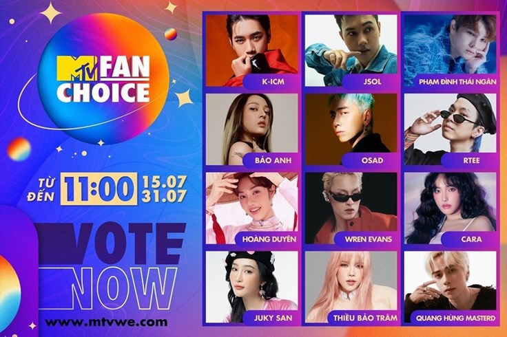Đề cử MTV Fan Choice 2022: Bảo Anh, Thiều Bảo Trâm, Rtee cạnh tranh Đề cử MTV Fan Choice 2022: Bảo Anh, Thiều Bảo Trâm, Rtee cạnh tranh