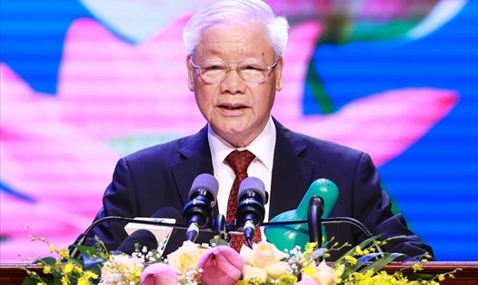 Tổng Bí thư Nguyễn Phú Trọng phát biểu tại lễ kỷ niệm ngày 18.7. Ảnh: Hải Nguyễn