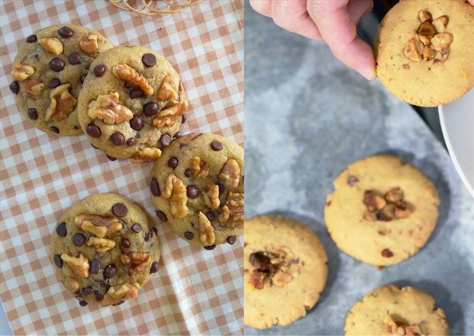 Bánh quy hạt óc chó là món ăn vặt bổ dưỡng và lành mạnh cho trẻ. Đồ họa: Doãn Hằng