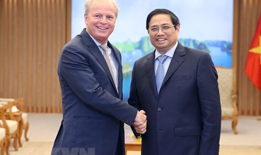 Thủ tướng Phạm Minh Chính tiếp Tổng Giám đốc điều hành Ngân hàng Thế giới Axel van Trotsenburg. Ảnh: TTXVN