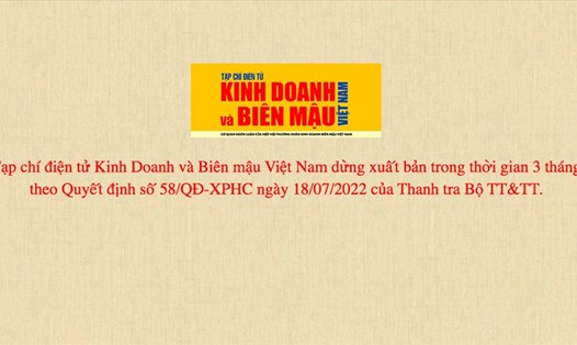 Trang điện tử của tạp chí Kinh Doanh Và Biên Mậu Việt Nam đã dừng hoạt động. Ảnh: chụp màn hình.