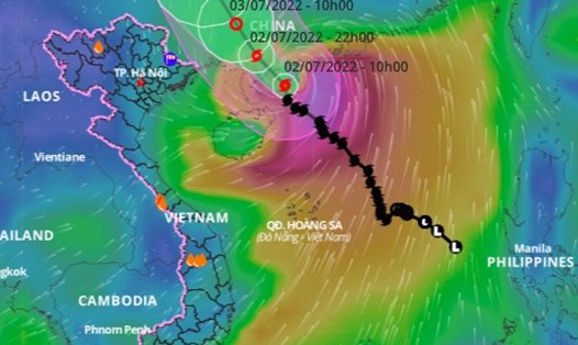 Vị trí và đường đi của bão số 1. Ảnh: VNDMS.