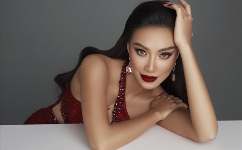 Kim Duyên tung ảnh quyến rũ gửi tới Hoa hậu Siêu quốc gia 2022