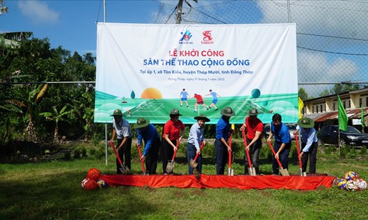 Lễ khởi công sân thể thao cộng đồng tại huyện Tháp Mười tỉnh Đồng Tháp