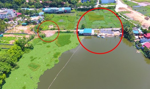 UBND thành phố Hòa Bình có báo cáo về tình trạng lấn chiếm, xây dựng trái phép tại hồ Thịnh Lang. Ảnh: LĐO.