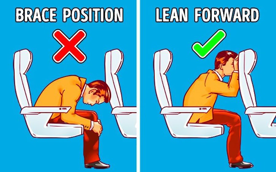 Bạn cần biết kỹ năng tự bảo vệ bản thân khi máy bay gặp sự cố. Ảnh: Brightside