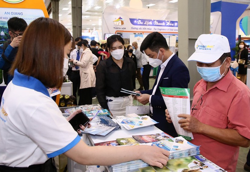 Gian hàng tại Hội chợ Du lịch quốc tế Việt Nam – VITM Hà Nội 2022. Ảnh: MK