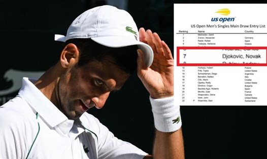 Tên của Novak Djokovic được thấy trong danh sách bốc thăm tại US Open 2022. Ảnh: Foxsports