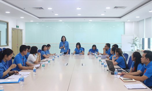 Hội thảo về mô hình điển hình chăm lo cho lao động nữ thông qua đối thoại tại nơi làm việc tại Hải Phòng. Ảnh: Tăng Phương