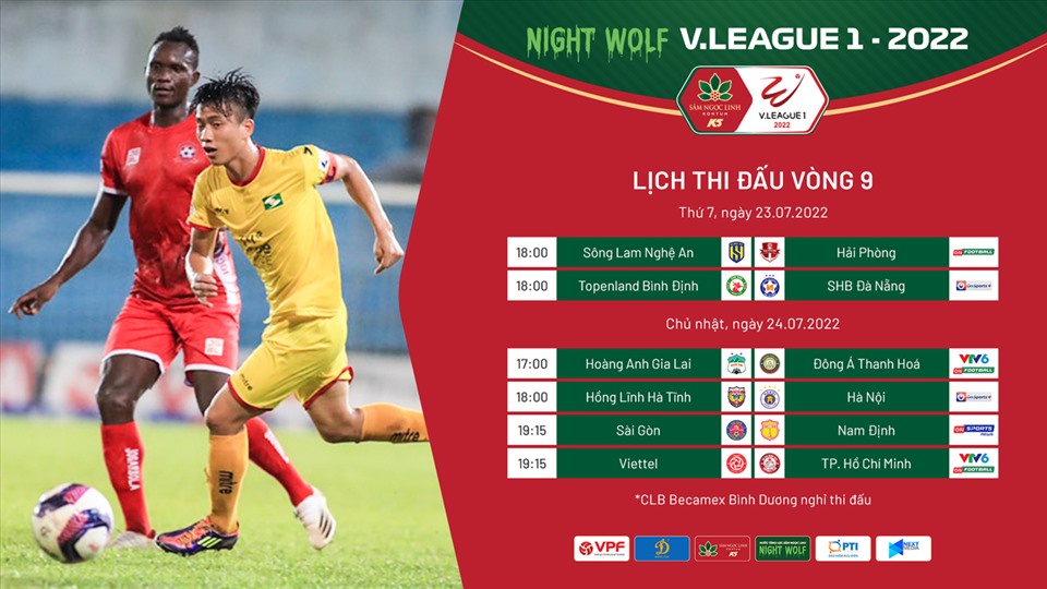 Lịch thi đấu vòng 9 V.League 2022: Tâm điểm SLNA vs Hải Phòng