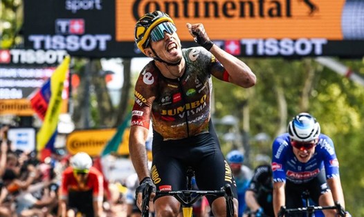 Christophe Laporte đã "cứu" nước Pháp tránh khỏi lần thứ ba trong lịch sử Tour de France không có tay đua nào về nhất chặng. Ảnh: Letour