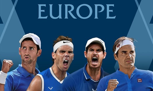 Novak Djokovic, Rafael Nadal, Andy Murray, Roger Federer sẽ đại diện cho Đội tuyển Châu Âu tại Laver Cup 2022. Ảnh: Twitter