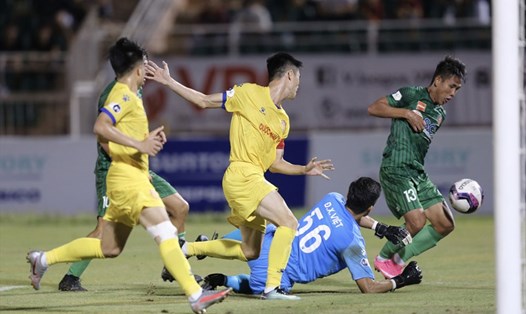 Sài Gòn có cơ hội giành chiến thắng đầu tiên tại V.League 2022 khi gặp Nam Định trên sân nhà. Ảnh: VPF