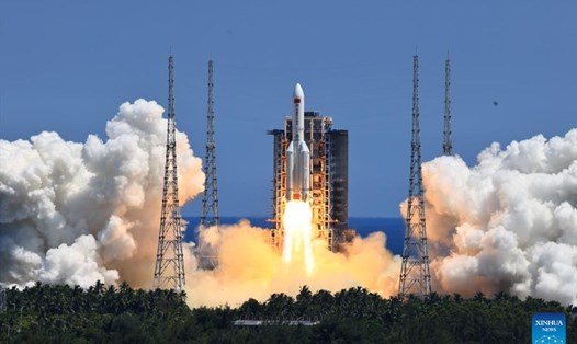 Trung Quốc phóng module Vấn Thiên lên trạm vũ trụ Thiên Cung. Ảnh: Tân Hoa Xã