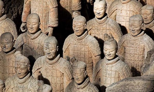 Đội quân đất nung trong lăng mộ Tần Thủy Hoàng. Ảnh: China News
