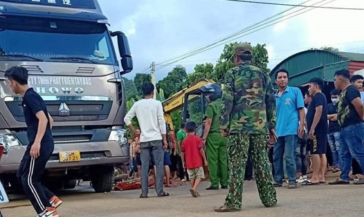 Hiện trường vụ tai nạn giao thông ở Sơn La khiến 1 người tử vong. Ảnh: CTV.