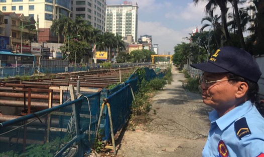 Đoạn ngầm Dự án đường sắt đô thị Nhổn - Ga Hà Nội từ khách sạn Hà Nội Daewoo về Ga Hà Nội đang dừng thi công. Ảnh: ĐT