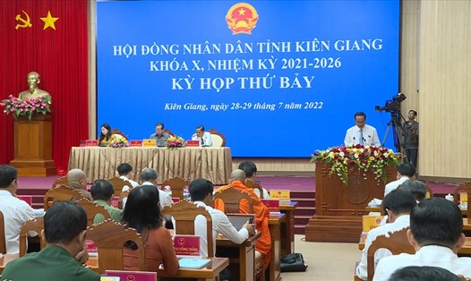 Kỳ họp thứ 7 (kỳ họp thường lệ giữa năm 2022), HĐND tỉnh Kiên Giang khóa X. Ảnh: PV