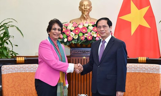 Bộ trưởng Ngoại giao Bùi Thanh Sơn tiếp bà Kanni Wignaraja, Trợ lý Tổng Thư ký Liên Hợp Quốc, Giám đốc khu vực Châu Á của UNDP. Ảnh: BNG