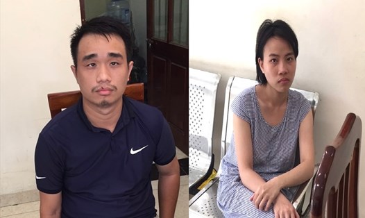 Cặp vợ chồng Linh - Vũ bị tạm giữ vì hành hạ bé hơn 1 tuổi. Ảnh: CAHN