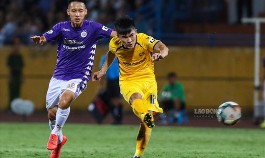 Câu lạc bộ Hà Nội chạm trán Sông Lam Nghệ An tại vòng 10 V.League 2022. Ảnh: Sơn Tùng