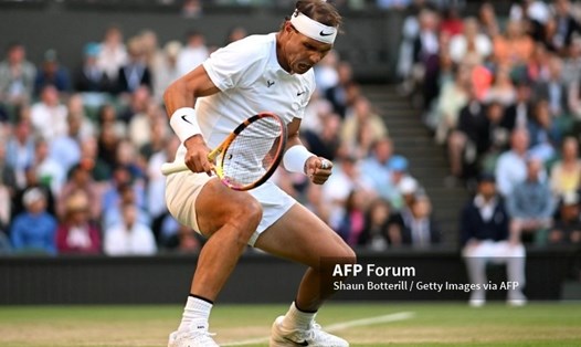 Rafael Nadal điền tên mình vào vòng tứ kết Wimbledon 2022. Ảnh: AFP
