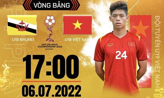 U19 Việt Nam gặp U19 Brunei ở lượt trận thứ 3 vòng bảng U19 Đông Nam Á 2022. Ảnh: FPT