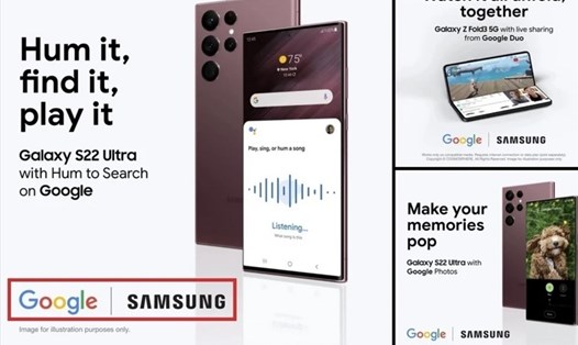 Quảng cáo của Samsung và Google trong màn tái hợp mới. Ảnh chụp màn hình
