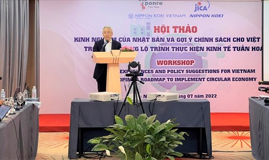 Ông Murooka Naomichi, Phó Trưởng Đại diện Văn phòng JICA Việt Nam, phát biểu tại hội thảo. Ảnh: JICA