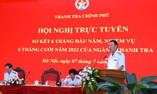 Tổng Thanh tra Chính phủ phát biểu tại hội nghị.